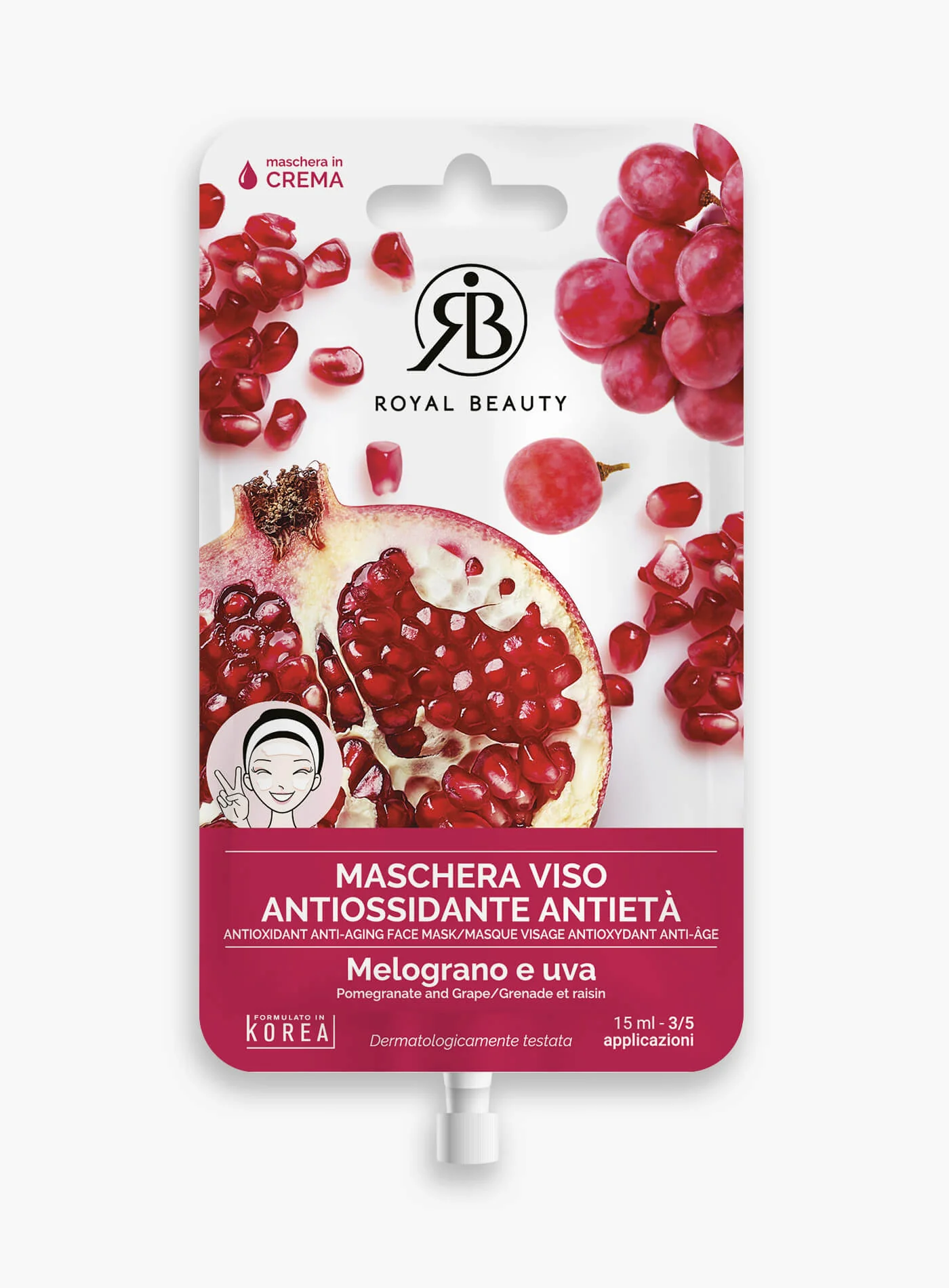 Maschera viso melograno e uva
